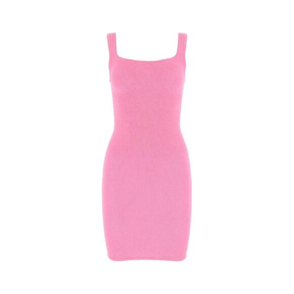Hunza G Dresses Hunza G Fluo Pink Stretch Nylon Tank Mini Dress 